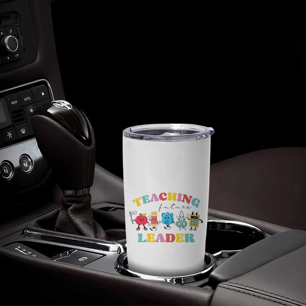 Teacher Tumbler Cup Retro Teaching Future Leaders Groovy Teacher Back To School - Wonder Print Shop