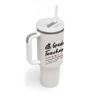 6th Grade Teacher Definition Tumbler With Handle Funny Sixth Grade Vibes Back To School - Wonder Print Shop
