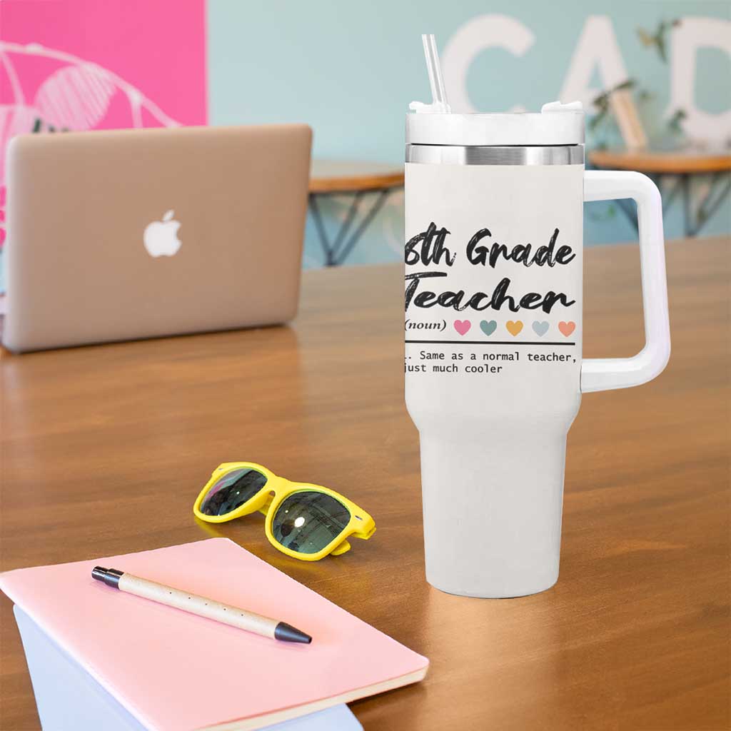6th Grade Teacher Definition Tumbler With Handle Funny Sixth Grade Vibes Back To School - Wonder Print Shop