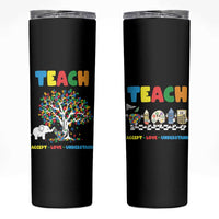 Autism Teacher Skinny Tumbler Accept Love Understand Cute Puzzle - Wonder Print Shop