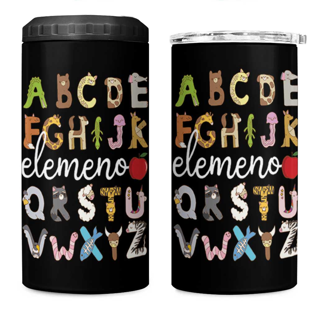 Teacher Alphabet 4 in 1 Can Cooler Tumbler Colorful Animal Teachers Toddlers Spill Proof Cup