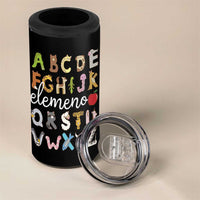 Teacher Alphabet 4 in 1 Can Cooler Tumbler Colorful Animal Teachers Toddlers Spill Proof Cup