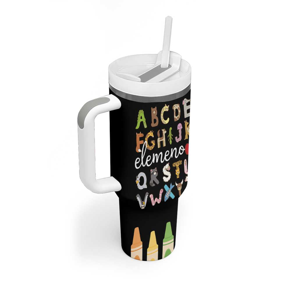 Teacher Alphabet Tumbler With Handle Colorful Animal Teachers Toddlers Spill Proof Cup