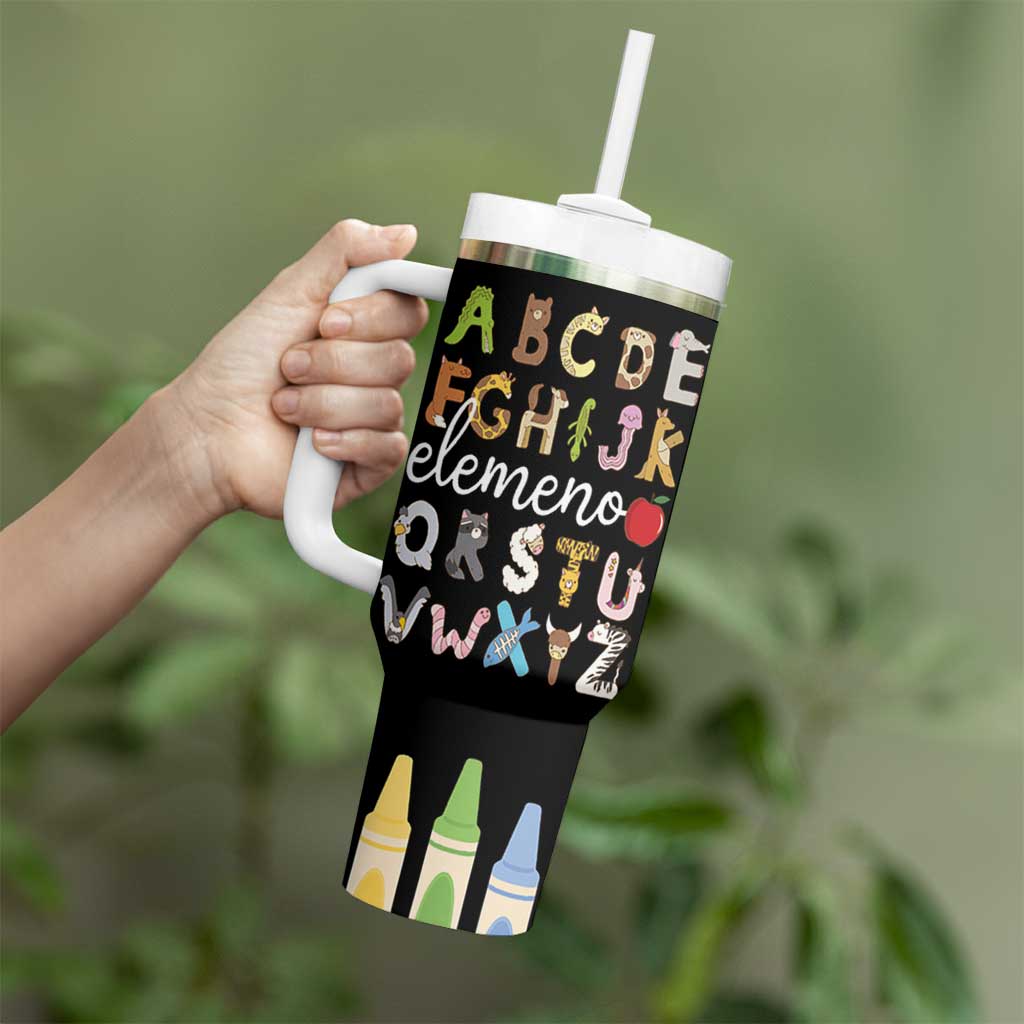 Teacher Alphabet Tumbler With Handle Colorful Animal Teachers Toddlers Spill Proof Cup