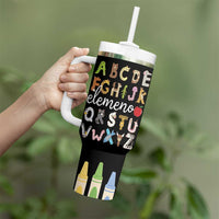 Teacher Alphabet Tumbler With Handle Colorful Animal Teachers Toddlers Spill Proof Cup