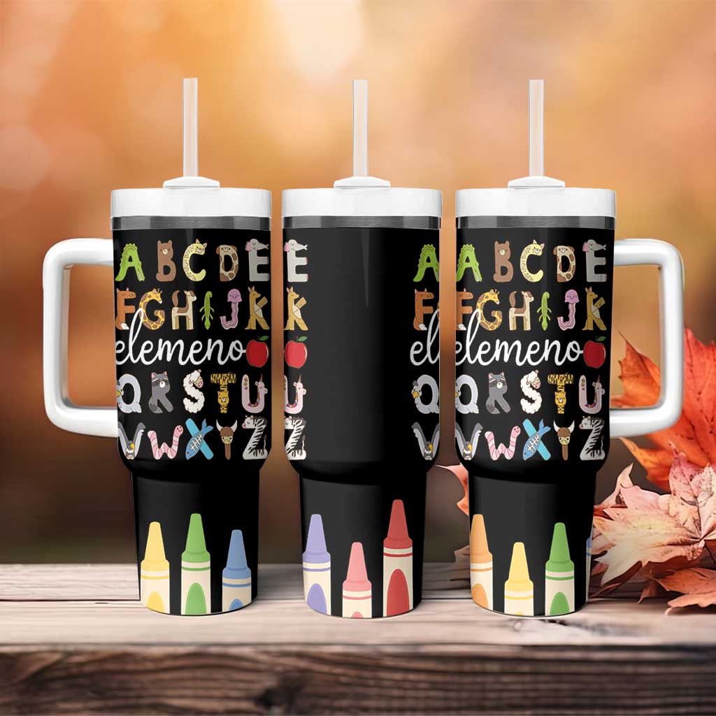 Teacher Alphabet Tumbler With Handle Colorful Animal Teachers Toddlers Spill Proof Cup