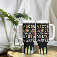 Teacher Alphabet Tumbler With Handle Colorful Animal Teachers Toddlers Spill Proof Cup