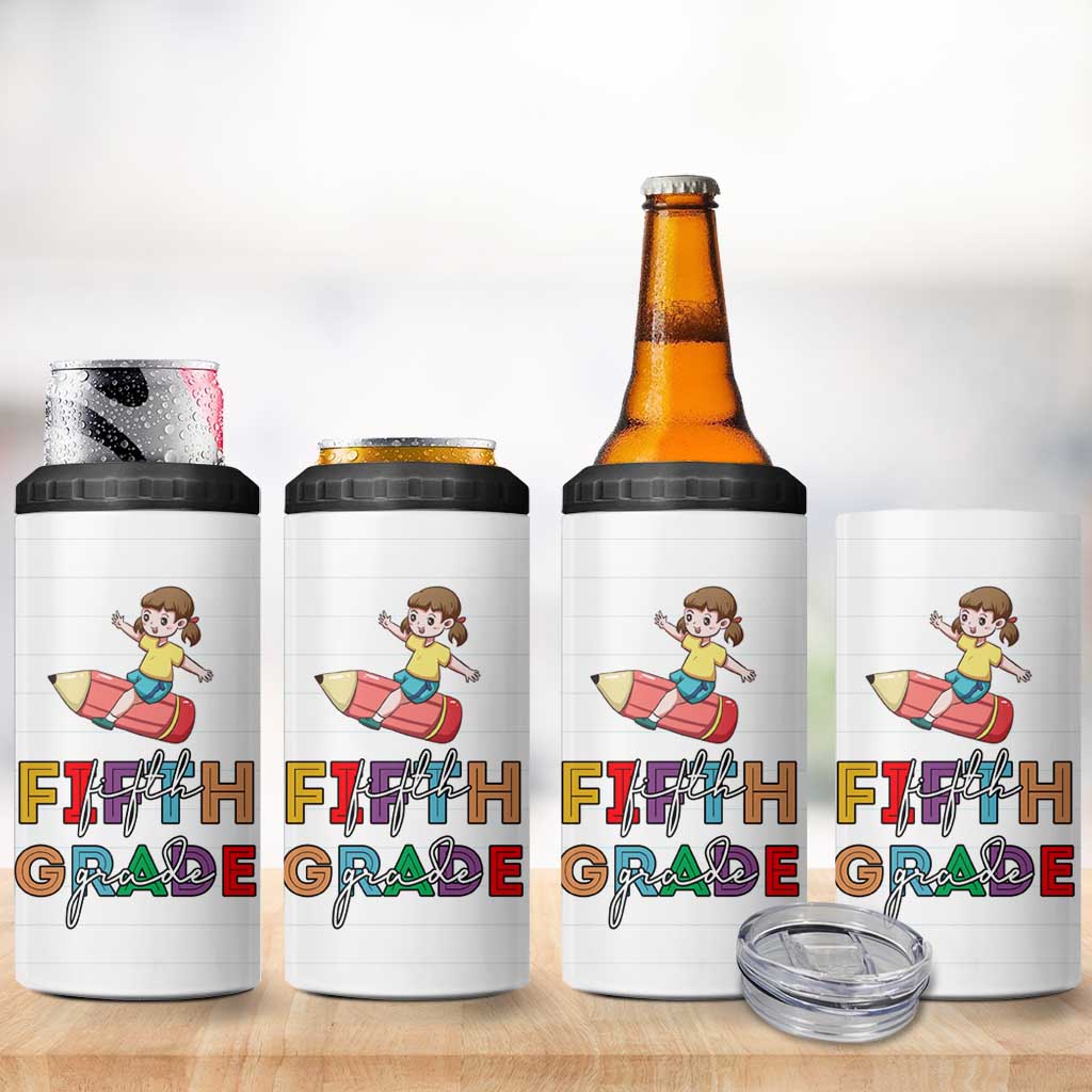 Fifth Grade 4 in 1 Can Cooler Tumbler Teacher Back to School - Wonder Print Shop