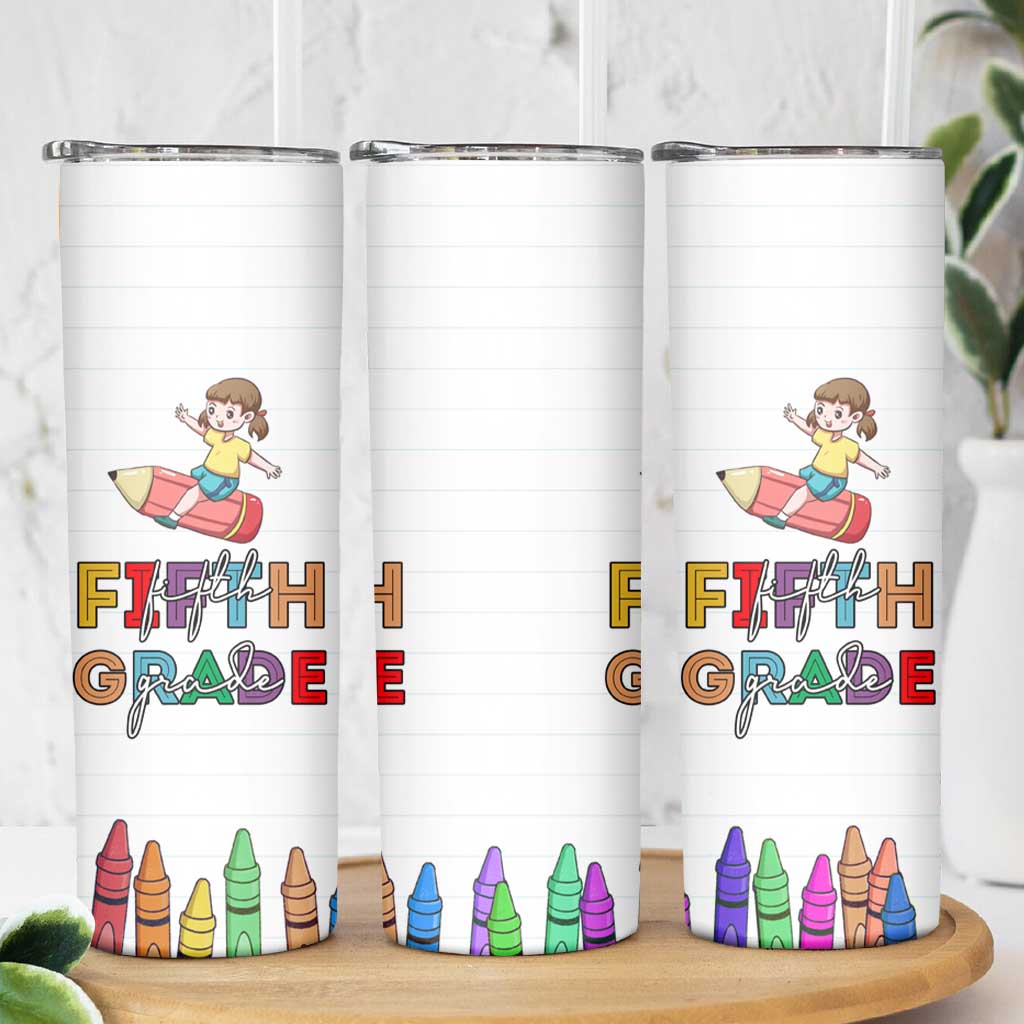 Fifth Grade Skinny Tumbler Teacher Back to School - Wonder Print Shop