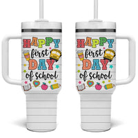 Teacher Tumbler With Handle Happy First Day Of School - Wonder Print Shop