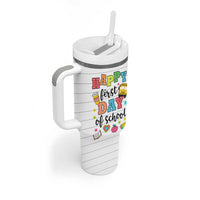 Teacher Tumbler With Handle Happy First Day Of School - Wonder Print Shop