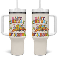 Teacher Gifts Tumbler With Handle Happy First Day Of School - Wonder Print Shop
