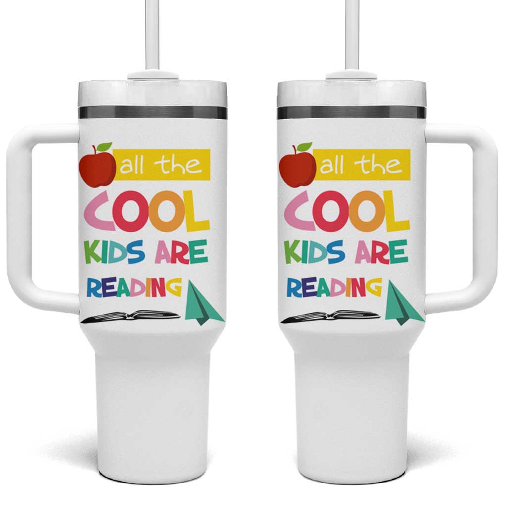 Teacher Tumbler With Handle All The Cool Kids Are Reading - Wonder Print Shop