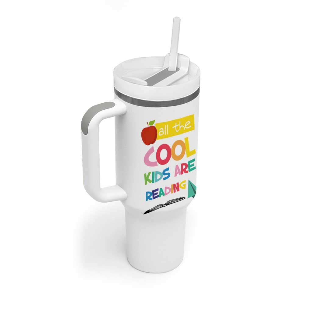 Teacher Tumbler With Handle All The Cool Kids Are Reading - Wonder Print Shop