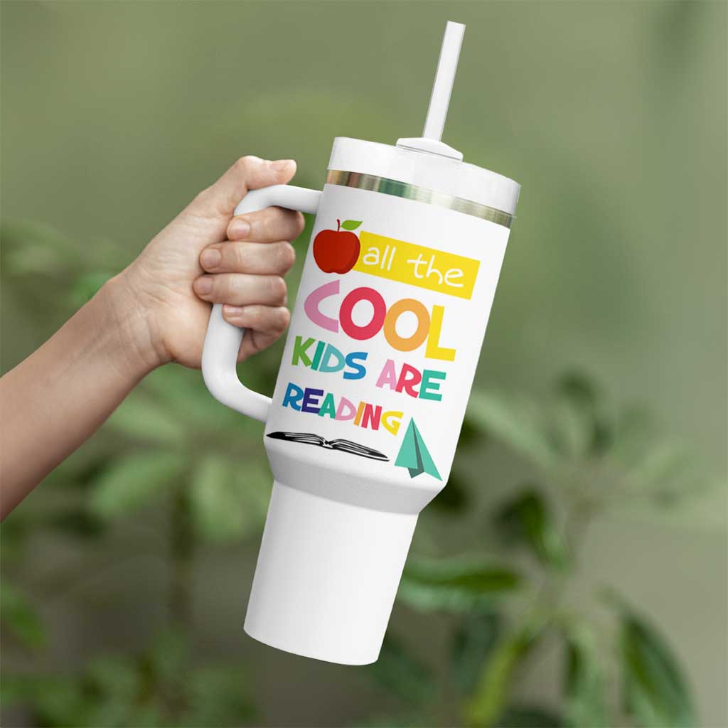Teacher Tumbler With Handle All The Cool Kids Are Reading - Wonder Print Shop