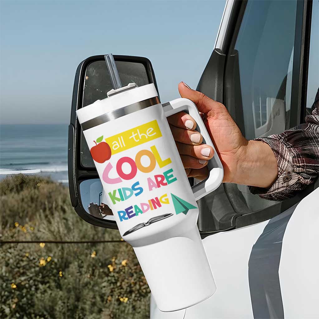 Teacher Tumbler With Handle All The Cool Kids Are Reading - Wonder Print Shop