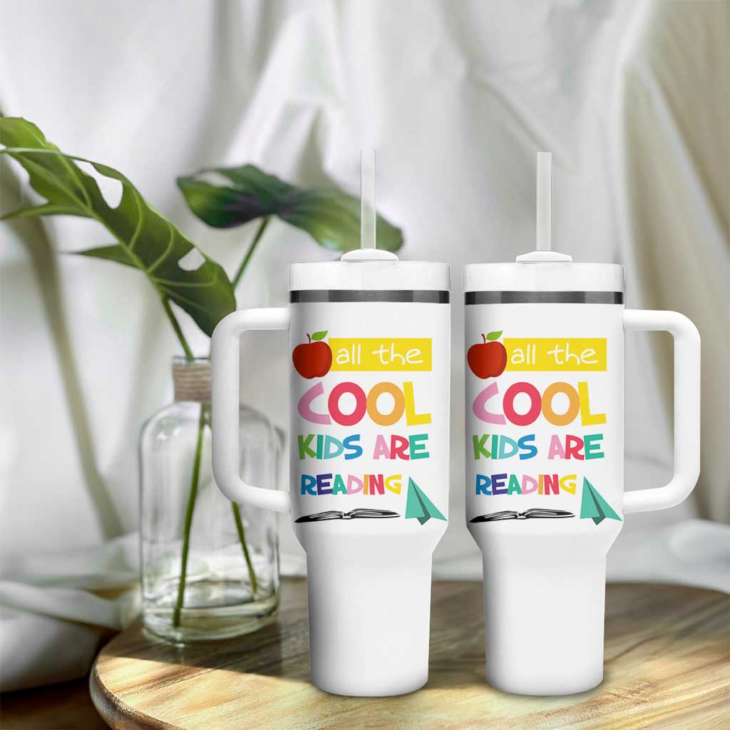 Teacher Tumbler With Handle All The Cool Kids Are Reading - Wonder Print Shop