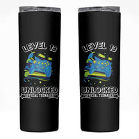 13th Birthday Gift Skinny Tumbler Boys Level 13 Unlocked Official Teenager Gaming