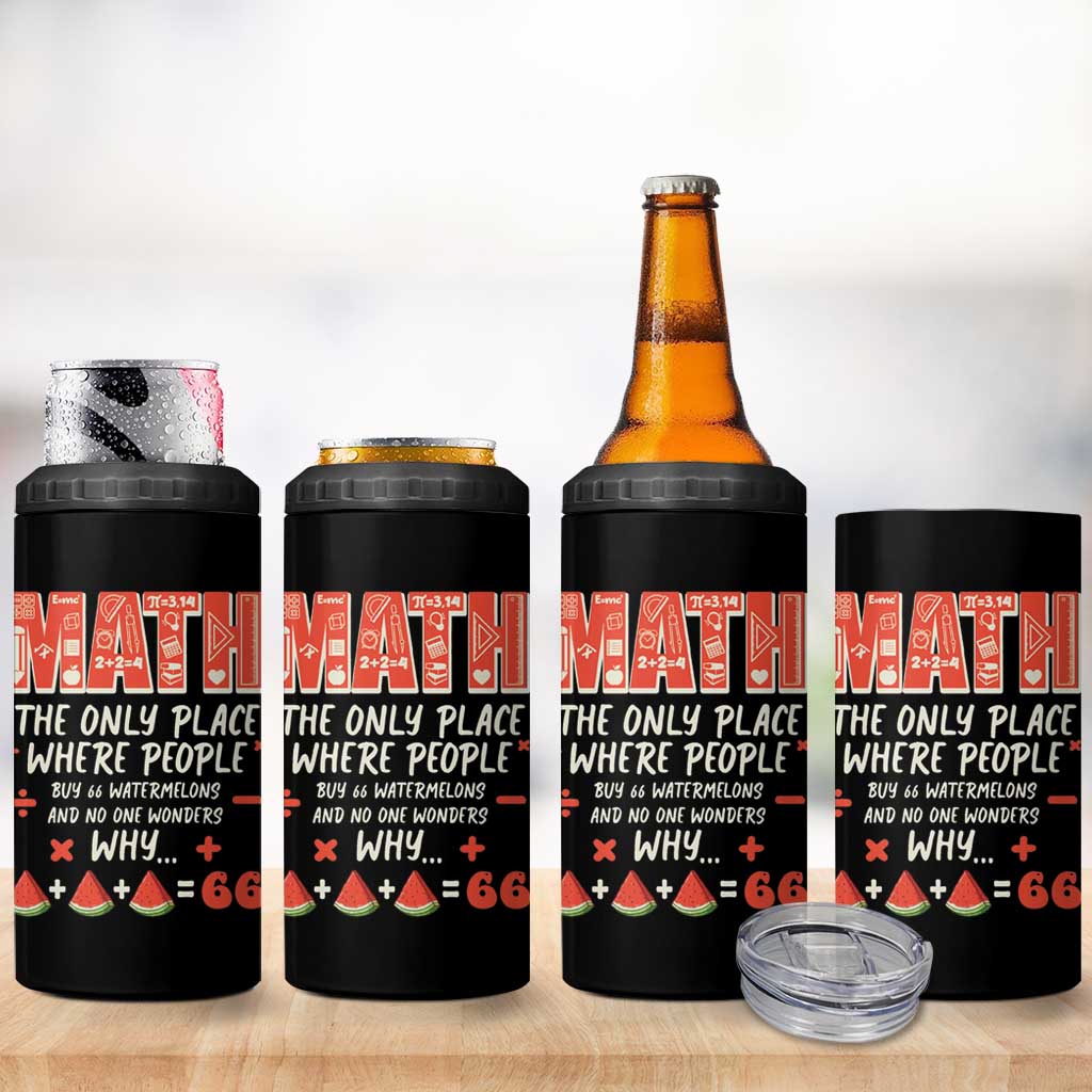 Funny Math Teacher Joke 4 in 1 Can Cooler Tumbler Back to School - Wonder Print Shop