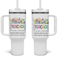 Teacher Appreciation Tumbler With Handle Back To School Wildflower Inspirational Teaching - Wonder Print Shop