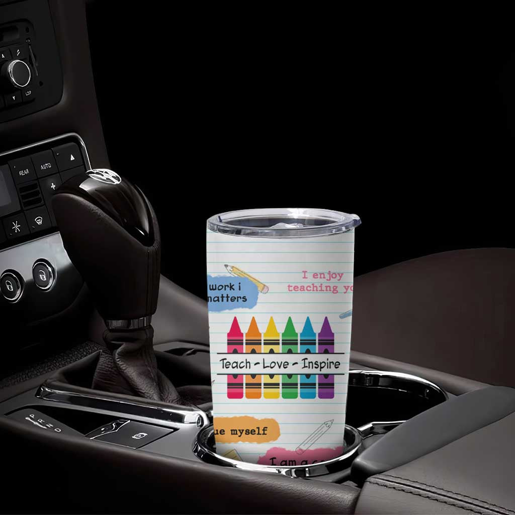 Teacher Tumbler Cup Positive Daily Affirmations Cup, Inspirational, Sobriety, Motivational Gifts - Wonder Print Shop