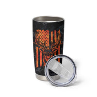 Deer Hunting Tumbler Cup I'd Rather Be In the Woods Camo American Flag