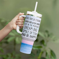 Funny Inspirational Tumbler With Handle Have Hope Be Strong Motivational Quote