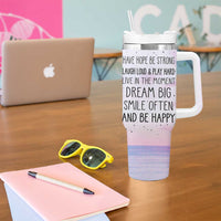 Funny Inspirational Tumbler With Handle Have Hope Be Strong Motivational Quote