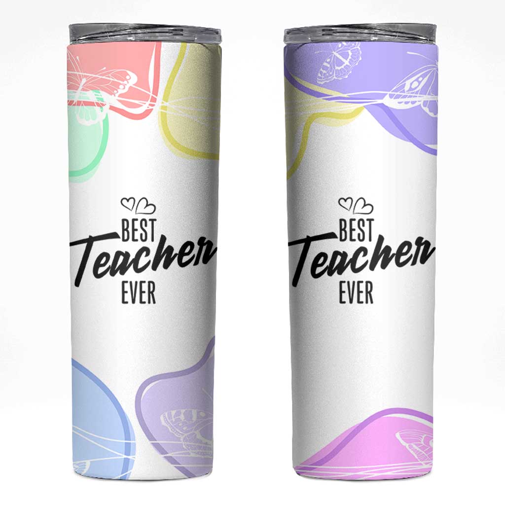 Best Teacher Appreciation Gifts Skinny Tumbler From Students Cute Pastel Butterfly