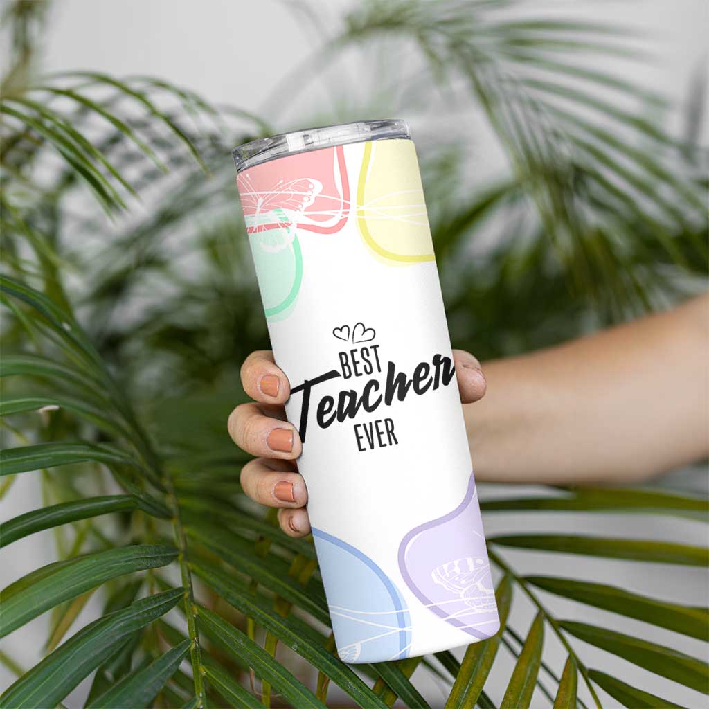 Best Teacher Appreciation Gifts Skinny Tumbler From Students Cute Pastel Butterfly