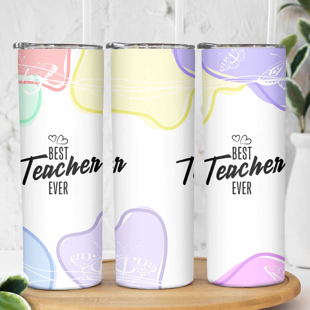 Best Teacher Appreciation Gifts Skinny Tumbler From Students Cute Pastel Butterfly