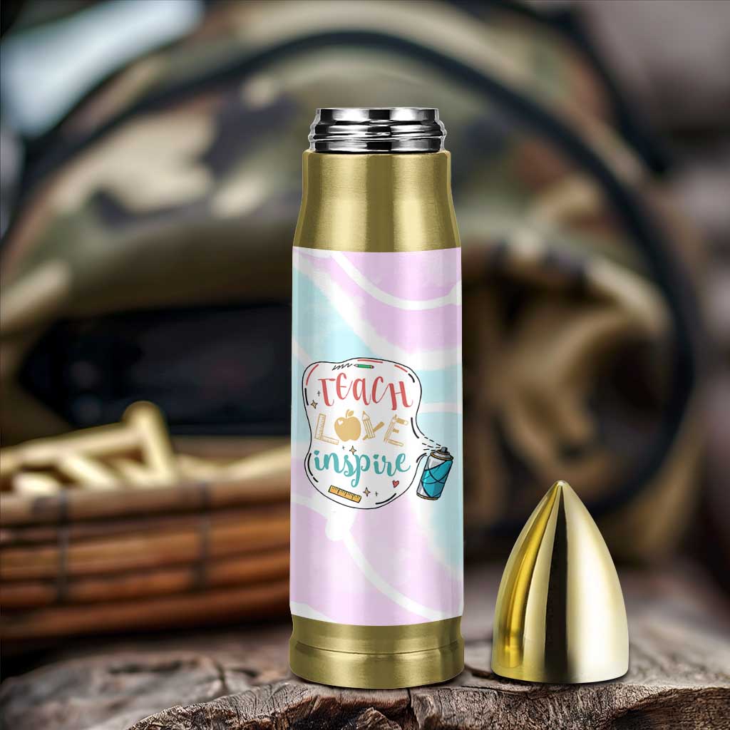 Teacher Bullet Tumbler Teach Love Inspire Back To School Christmas Birthday Gift