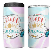 Teacher 4 in 1 Can Cooler Tumbler Teach Love Inspire Back To School Christmas Birthday Gift