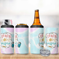 Teacher 4 in 1 Can Cooler Tumbler Teach Love Inspire Back To School Christmas Birthday Gift