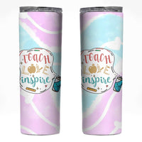 Teacher Skinny Tumbler Teach Love Inspire Back To School Christmas Birthday Gift