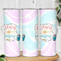 Teacher Skinny Tumbler Teach Love Inspire Back To School Christmas Birthday Gift