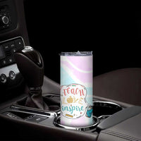 Teacher Skinny Tumbler Teach Love Inspire Back To School Christmas Birthday Gift