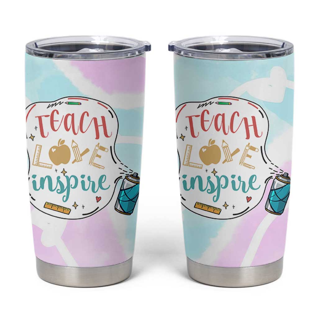 Teacher Tumbler Cup Teach Love Inspire Back To School Christmas Birthday Gift