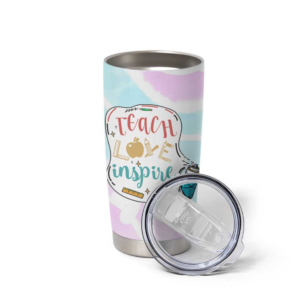 Teacher Tumbler Cup Teach Love Inspire Back To School Christmas Birthday Gift