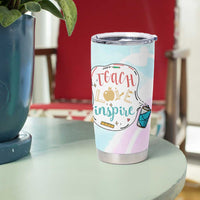 Teacher Tumbler Cup Teach Love Inspire Back To School Christmas Birthday Gift