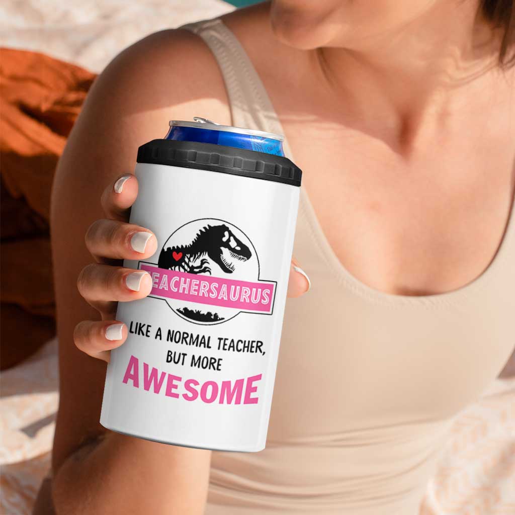 Teacher Appreciation Gifts 4 in 1 Can Cooler Tumbler Teach Love Inspire Teachersaurus Gifts From Student