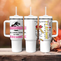 Teacher Appreciation Gifts Tumbler With Handle Teach Love Inspire Teachersaurus Gifts From Student