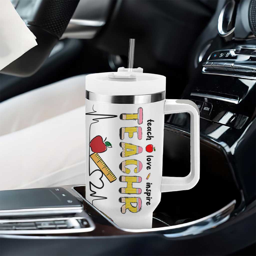 Teacher Appreciation Gifts Tumbler With Handle Teach Love Inspire Teachersaurus Gifts From Student
