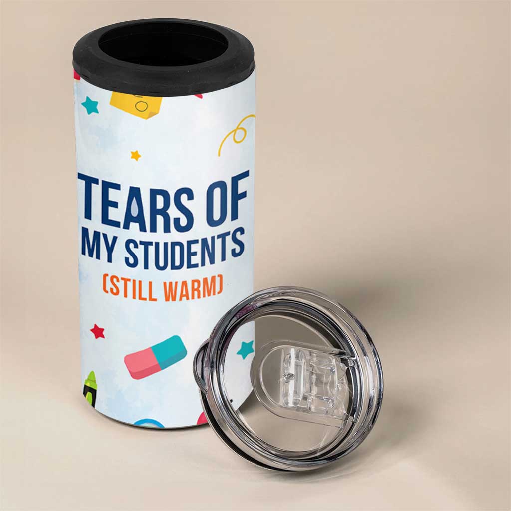 Funny Teacher Appreciation Gifts 4 in 1 Can Cooler Tumbler Tears Of My Students Funny College Professor