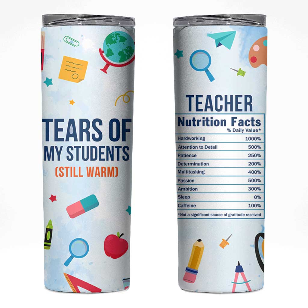 Funny Teacher Appreciation Gifts Skinny Tumbler Tears Of My Students Funny College Professor