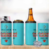 Funny Teacher Gifts 4 in 1 Can Cooler Tumbler This Is What An Awesome Teacher Looks Like