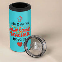 Funny Teacher Gifts 4 in 1 Can Cooler Tumbler This Is What An Awesome Teacher Looks Like