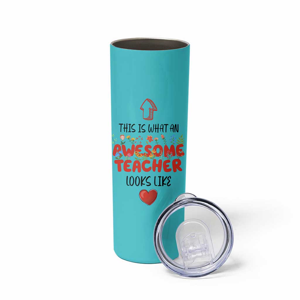 Funny Teacher Gifts Skinny Tumbler This Is What An Awesome Teacher Looks Like