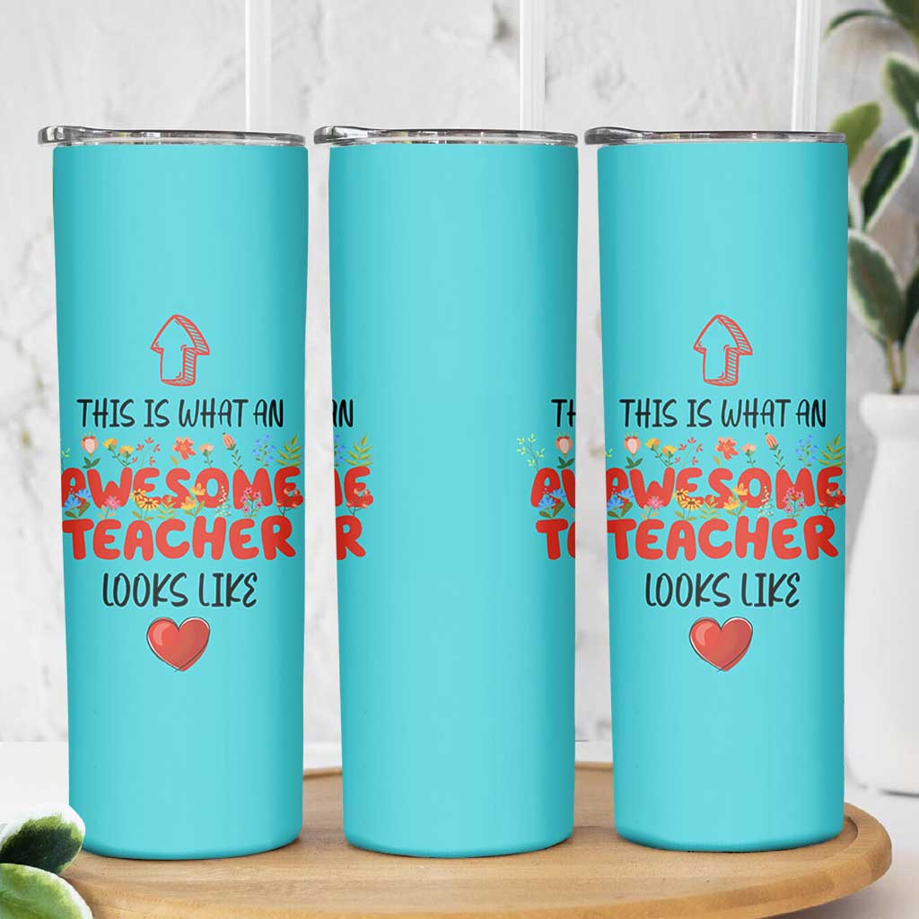Funny Teacher Gifts Skinny Tumbler This Is What An Awesome Teacher Looks Like
