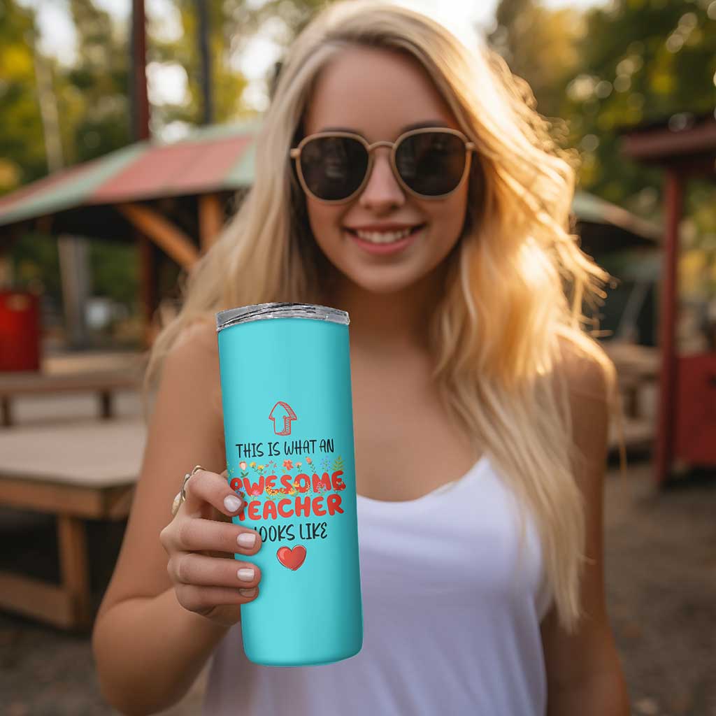 Funny Teacher Gifts Skinny Tumbler This Is What An Awesome Teacher Looks Like